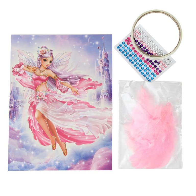 Аппликация перьями и стразами "Стильная фея" МУЛЬТИ АРТ