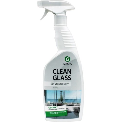 Средство для мытья стекол, зеркал, пласт., хром, экраны, Clean Glass Prof., курок, 600 мл.(GRASS)