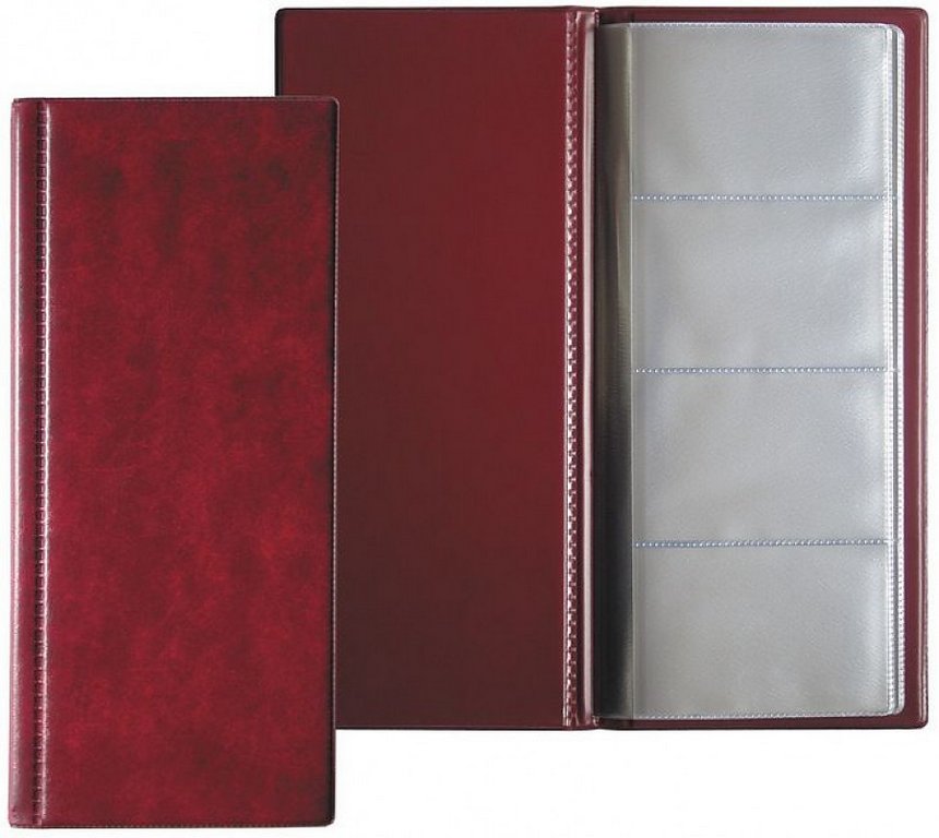 Визитница на 96 шт. с ввар. файлами (борд.)