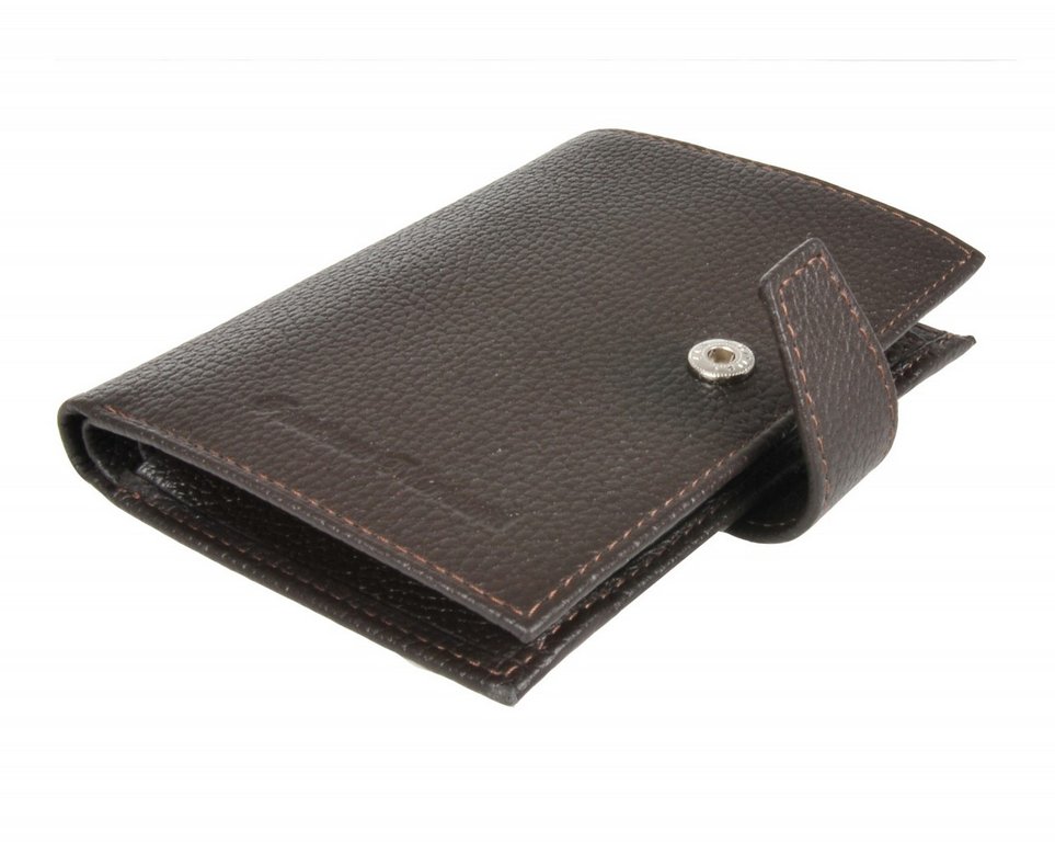 Портмоне нат. кожа "Alliance" цвет т-коричневый