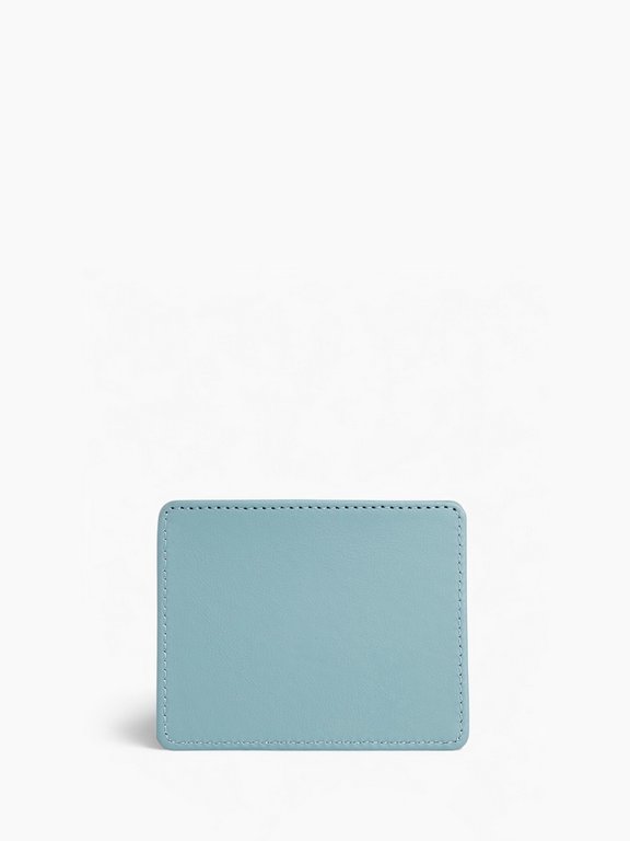 Картхолдер, на 3 карты, отделение для купюр, голубой