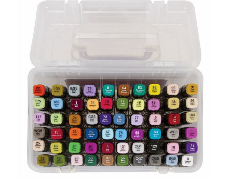 Маркер для скетчинга  60шт/уп BRAUBERG в пласт. пенале