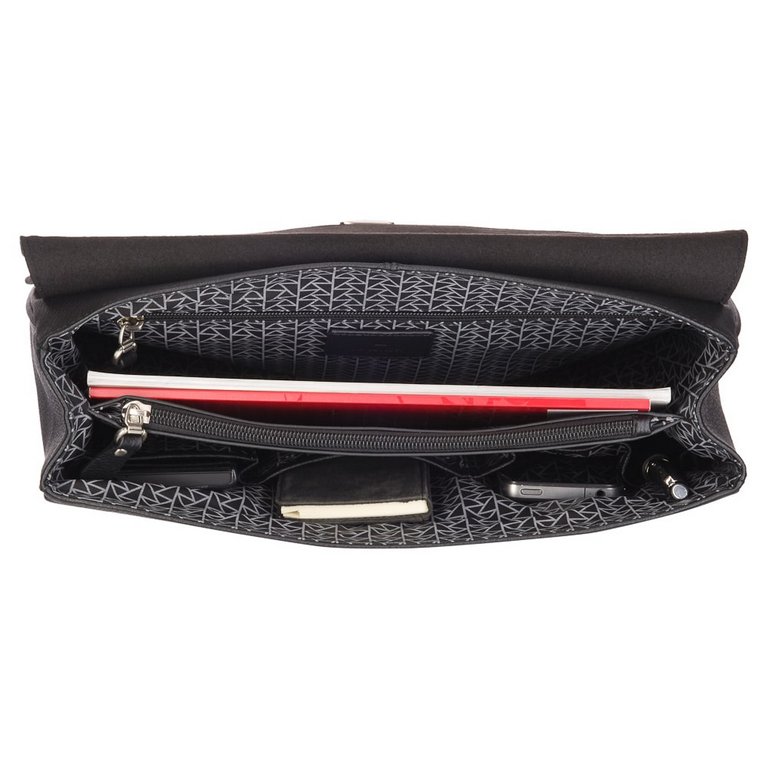 Портфель Dr.Koffer 24*27*12см, нат. кожа, со съемным плечевым ремнем, черный