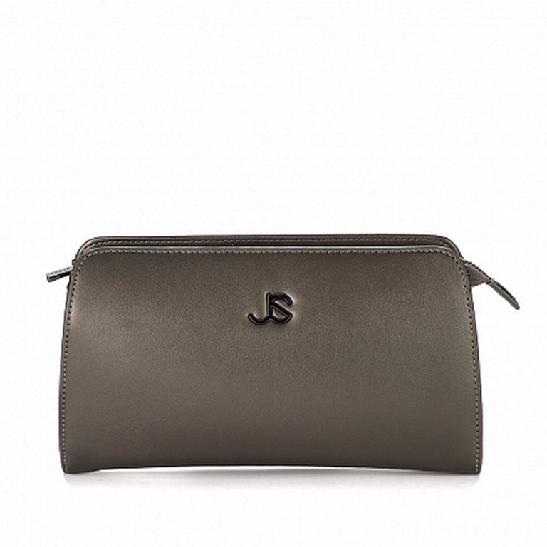 Сумка женская-клатч Jane's Story серебристый, нат. кожа