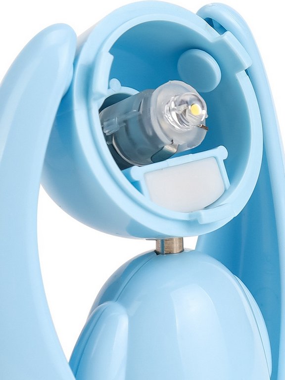 Светильник "Механический зайка" 8,5*7,5 см, пластик, голубой  (батарейки в комплекте)