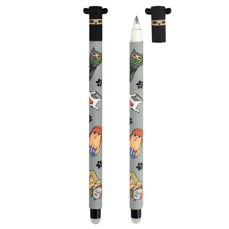 Ручка пиши-стирай гелевая Феникс+ "Коты разных стран" синяя 0,5 мм (ассорти)