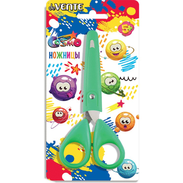 Ножницы 130 мм детские закругленные лезвия, в пластиковом чехле deVENTE "Cosmo"