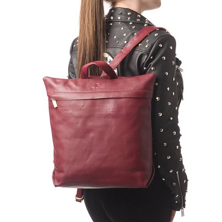 Рюкзак женский Dr.Koffer 32X38X15 см, нат.кожа, бордо