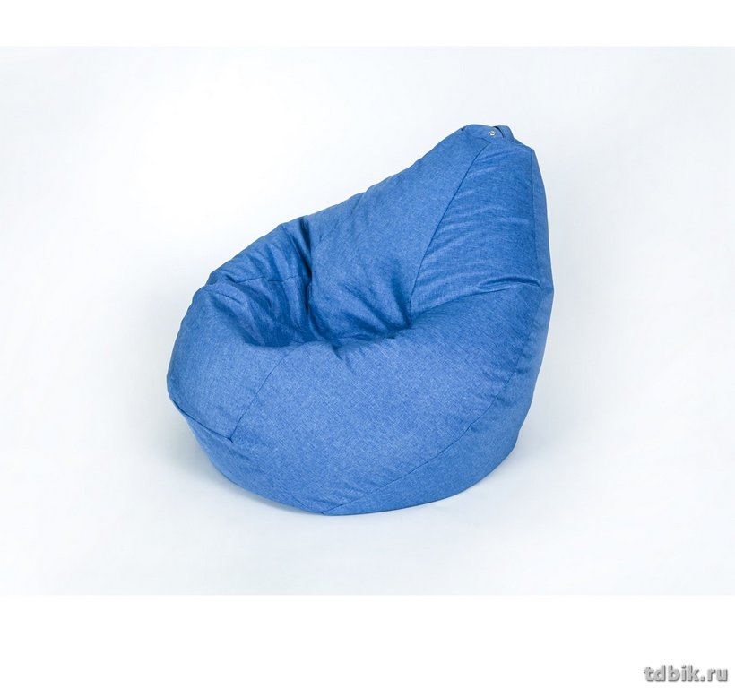 Кресло-мешок "Груша" ширина 90 см, высота 135 см, васильковый, рогожка