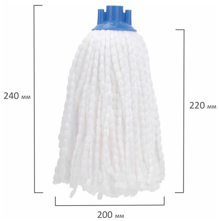 Моп для швабры ЛАЙМА (микрофибра, веревочная) 24*20 cм