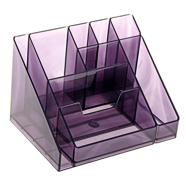 Подставка наст д/канц. принадлеж. Стамм "Каскад" 9 отд. тонированная черная