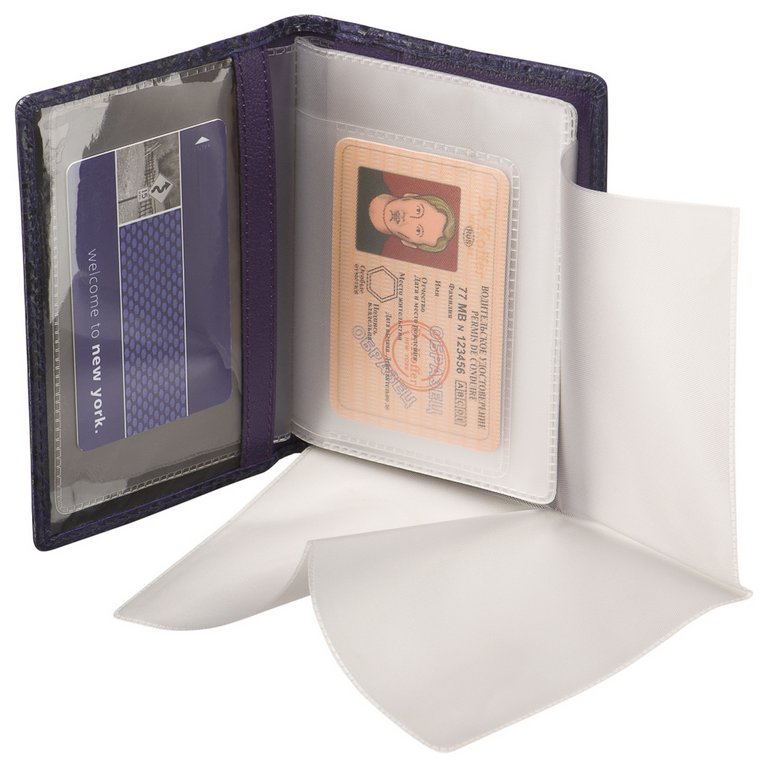 Обложка для автодокументов Dr.Koffer нат. кожа, фиолетовая