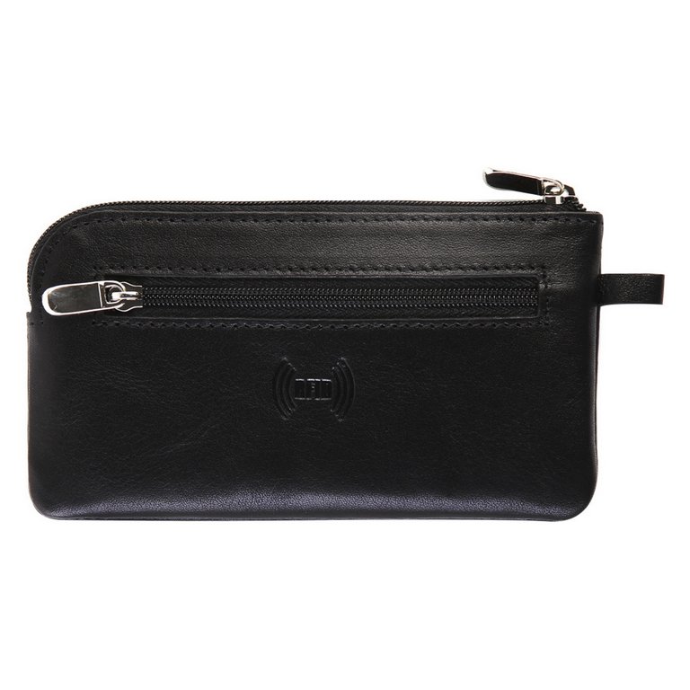 Футляр для ключей  D.Morelli "Модерн" из нат.кожи, на молнии, с RFID-защитой, черный