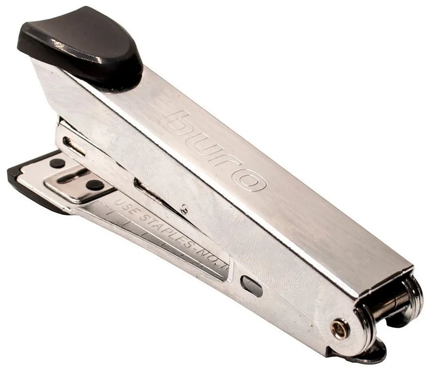 Степлер № 10 до 15л металлический, Buro Elementary, чёрный с антистеплером