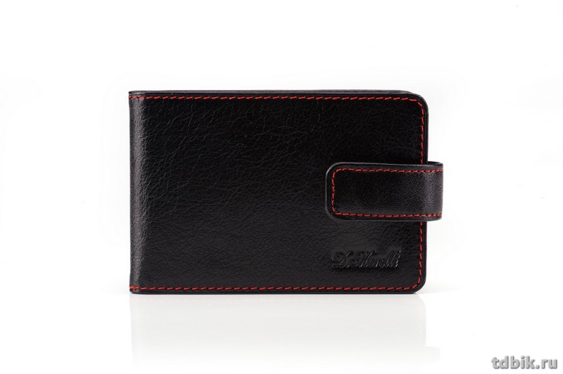 Визитница на 40 визиток D.Morelli "Кармен", с хлястиком, нат.кожа