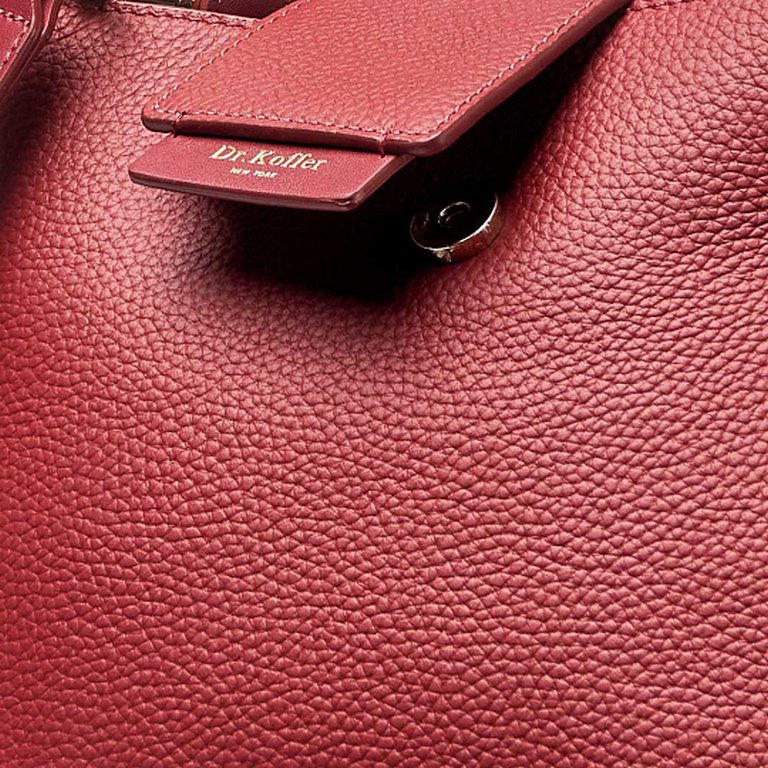 Сумка женская Dr.Koffer 25x22x14 см, нат. кожа, бордовая