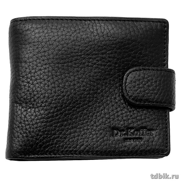 Портмоне Dr.Koffer 11*9,5см, нат. кожа, черный