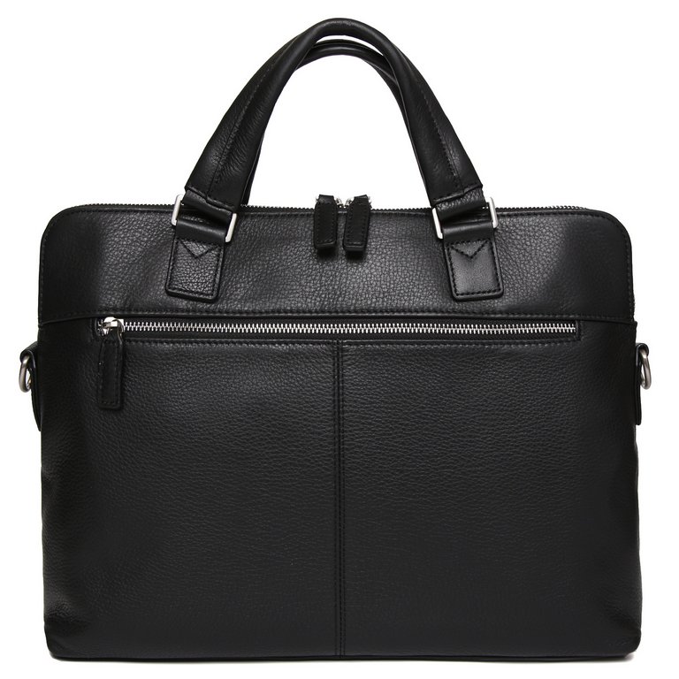 Сумка мужская FABRETTI 38*27*9, нат. кожа, черный