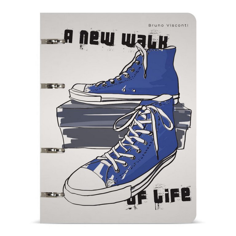 Тетрадь 80 лист в точку А5 на кольцах со сменным блоком "КЕДЫ СИНИЕ"