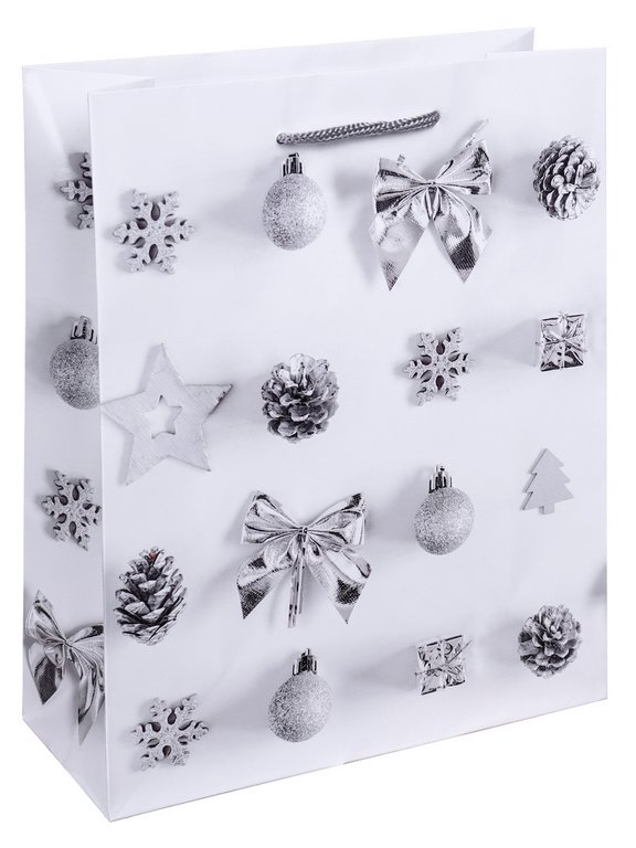 Пакет бумажный НГ 18*23см ламиниров. "Ассорти блестящих украшений"