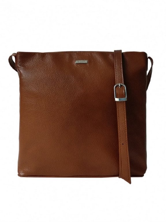 Сумка женская  D.Morelli, нат. кожа, средняя коричневая 26,5*24*6 см