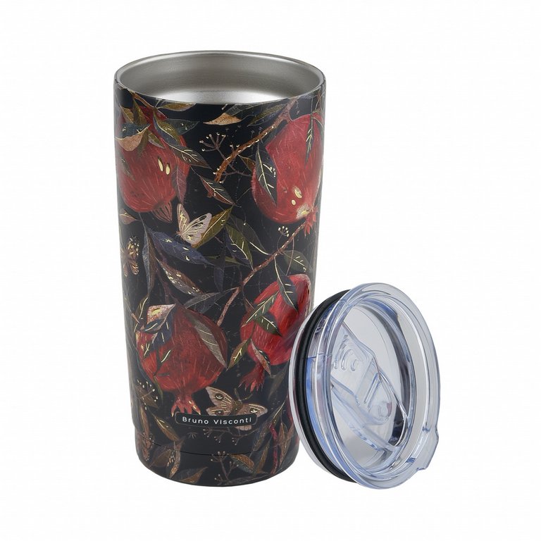 Термостакан 600 мл BrunoVisconti "FLORA. Гранат" нерж. сталь