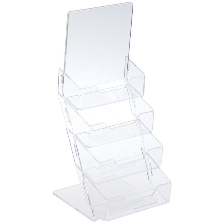 Подставка для визитных карточек 4 отдела OfficeSpace, прозрачная