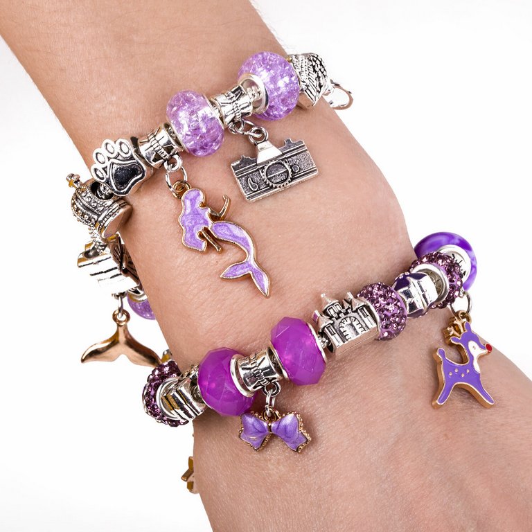 Набор для изготовления украшений (браслеты, подвески) 66 элементов "Аметист" 3+ BRAUBERG