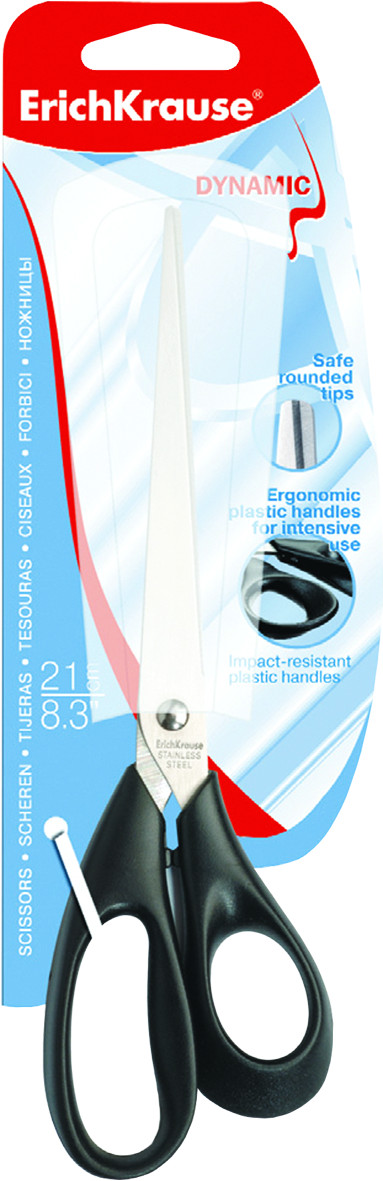 Ножницы 210 мм пластмас. эргоном. рукоятка Erich Krause Dynamic