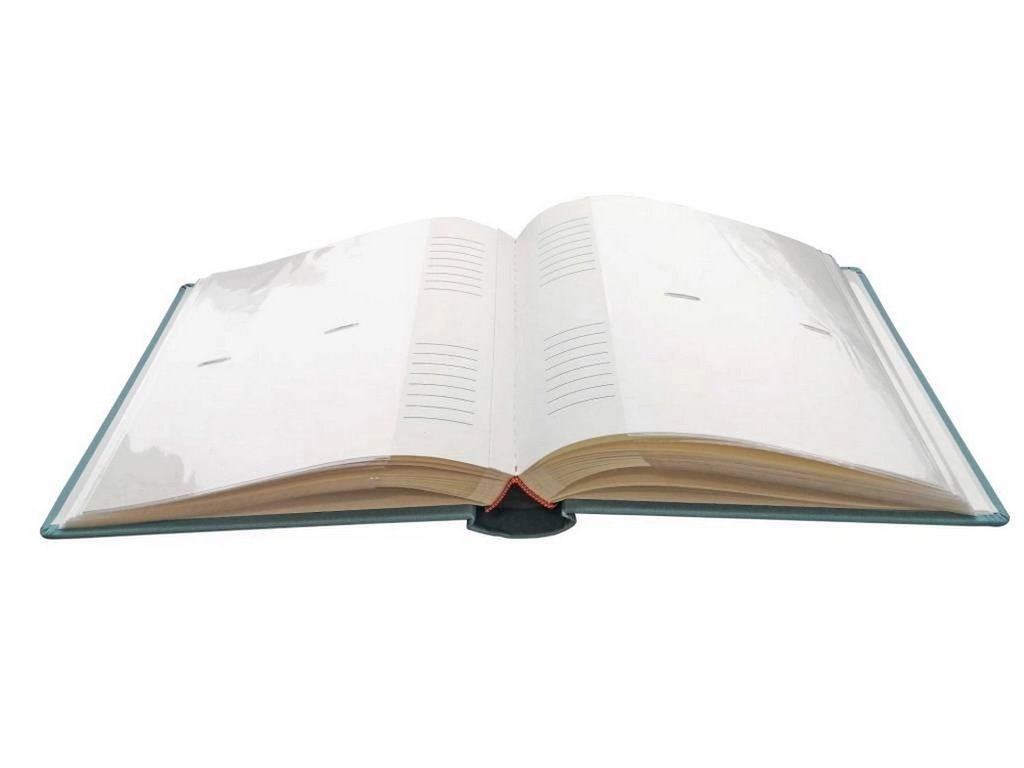 Фотоальбом 200 фото 10*15см "Делюкс" ПП карман с окном, голубой под замшу 23*22 см