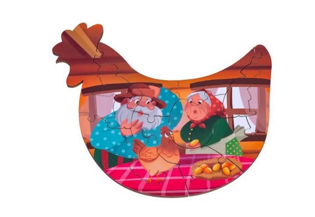 Пазлы деревянные фигурные  11 дет. "Курочка Ряба" CLEVER ENERGY