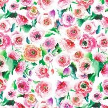 Бумага упаковочная 70*100см  в рулоне "Весенние цветы"