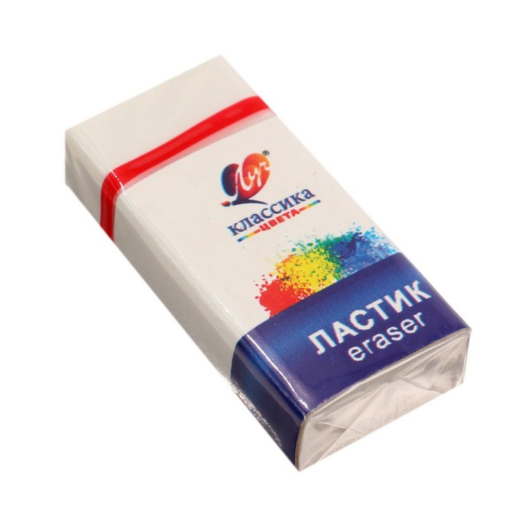 Ластик Луч "Классика" К5 40*19*10м в картонном футляре, белый