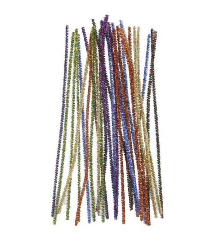Проволока пушистая цветная 6мм*30см (30шт/уп) с блестками deVENTE