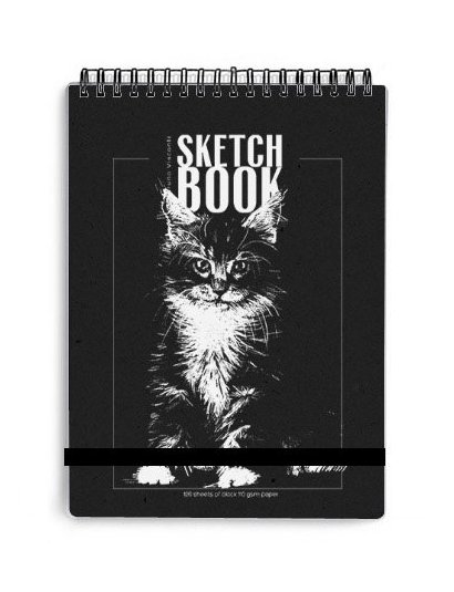Скетчбук 100*130 мм, 120л. гребень "SKETCHBOOK" ЧЕРНЫЙ 110 гр. (4 ВИДА)