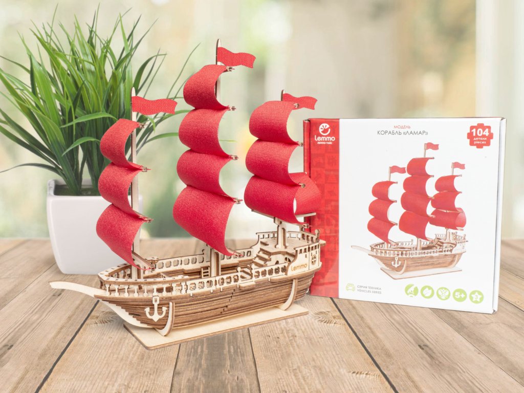 Сборная модель из дерева   87 дет. "Корабль Ламар" 260*100*250мм