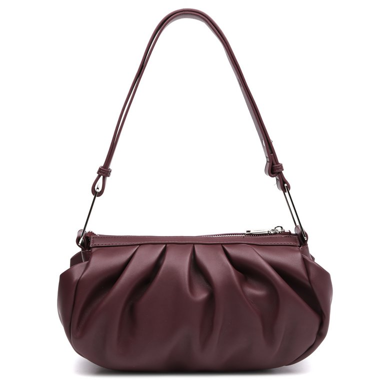 Сумка женская FABRETTI 27х14х7 см, нат. кожа, бордовый