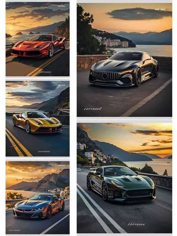 Тетрадь 48 лист кл. А5 на скрепке "МАШИНЫ И ЗАКАТ" 5 видов