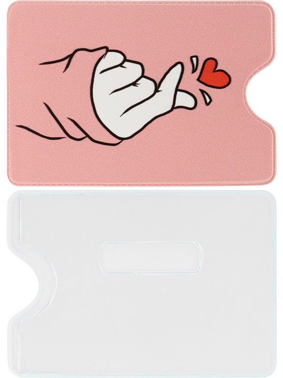 Обложка для проездного билета "Сердечко" из ПВХ 7*9,5 см