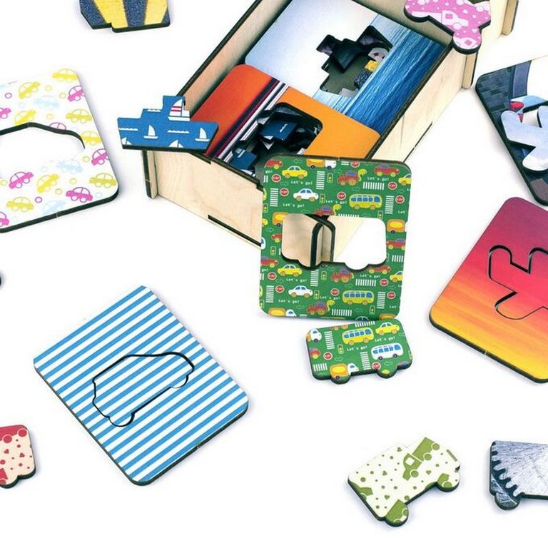 Игра обучающая  Формы Доски Сегена "Транспорт", набор 18 шт (дерево) WOODLENDTOYS