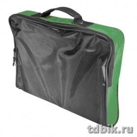 Конференц-сумка "Folder", полиэстр, цвет черный с зеленым (39,5*30*5см)