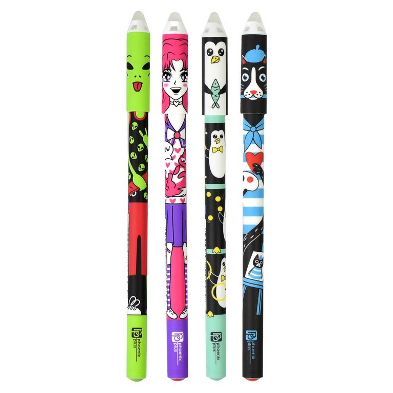 Ручка пиши-стирай гелевая Феникс + "Компашка" синяя 0,5мм (ассорти)