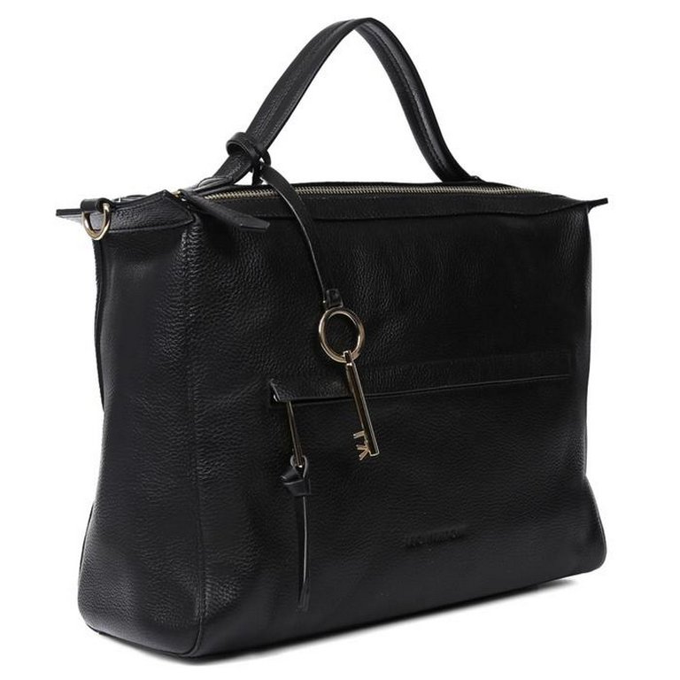 Сумка женская LEO VENTONI 34*24,5*12,5см, нат. кожа, черный