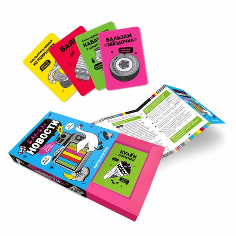 Игра настольная  10+ с карточками  Бла-бла новости" (3-5 игр-в, от 35 мин) ГЕОДОМ