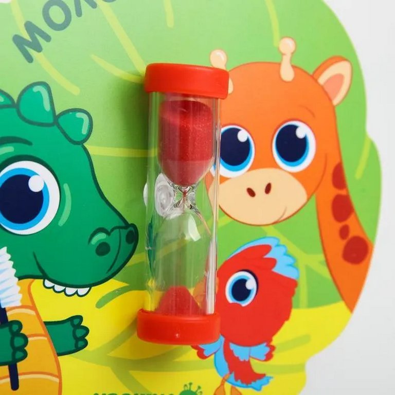 Часы песочные  3 минуты детские "Африка", 13*2см (для чистки зубов на присоске)