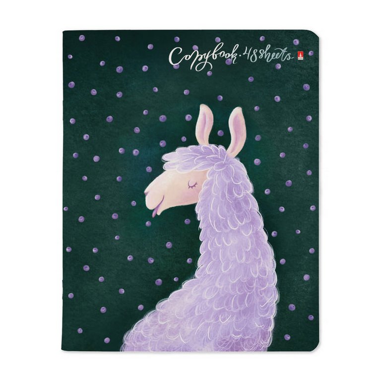 Тетрадь 48 лист кл. А5 на скрепке "ЛАВАНДОВЫЕ ЛАМЫ"