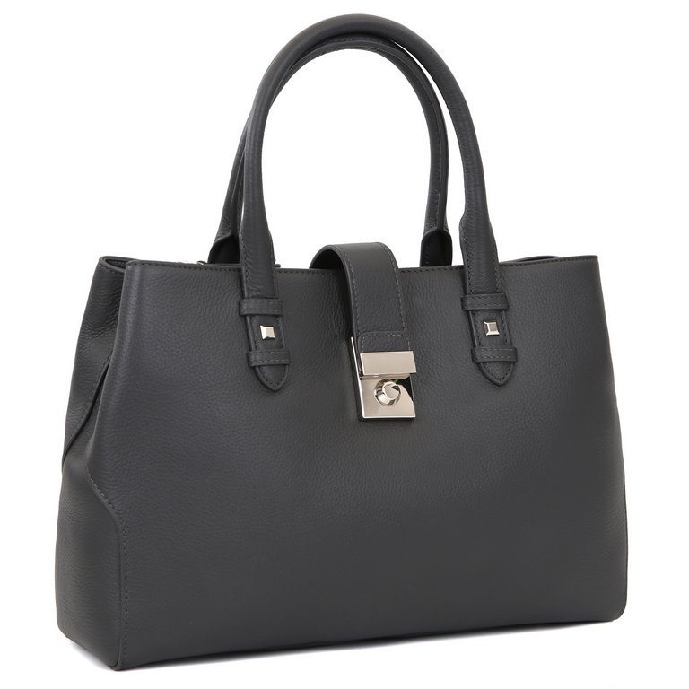 Сумка женская FABRETTI 32х24х8 см, нат. кожа, серый