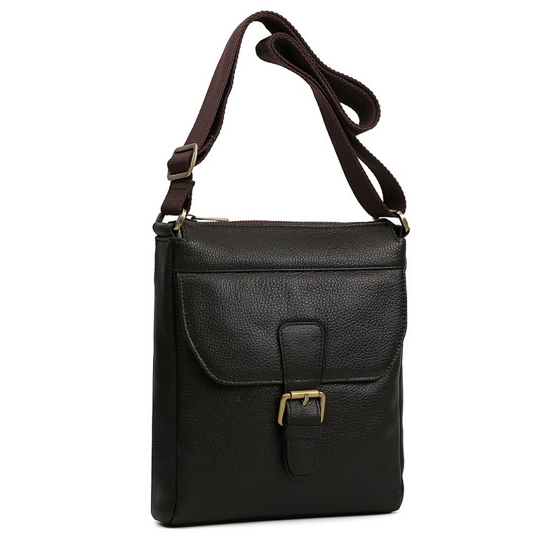 Сумка мужская FABRETTI 22*26*6, нат. кожа, коричневый