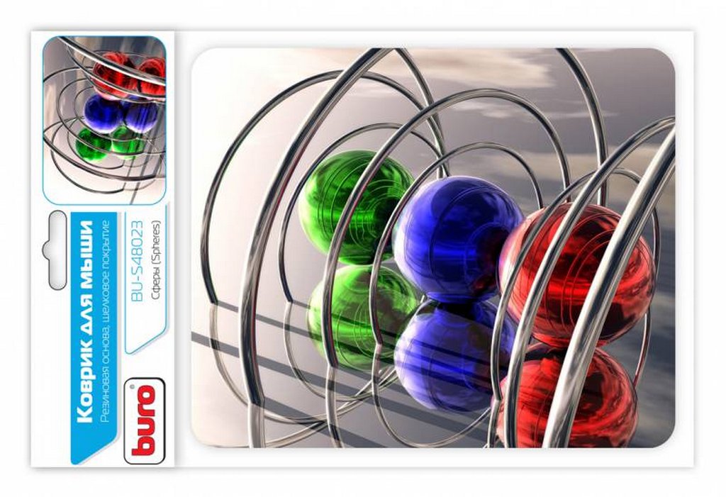 Коврик для мыши оптической BURO, рисунок сферы 230x190x1.5мм