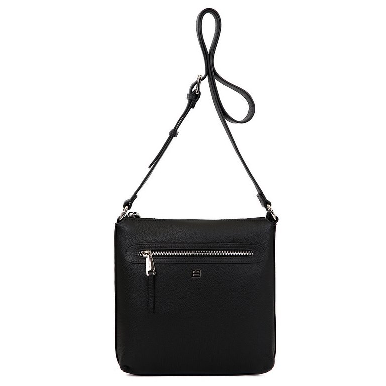 Сумка женская FABRETTI 26*8*25см, нат. кожа, черный